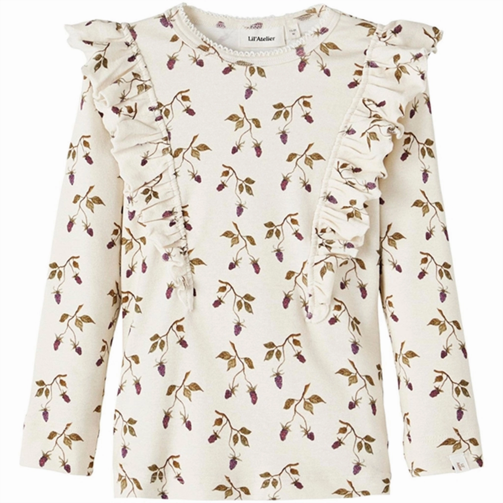 Lil'Atelier Turtledove/Berry Gaya Slim Blouse Printed Pattern