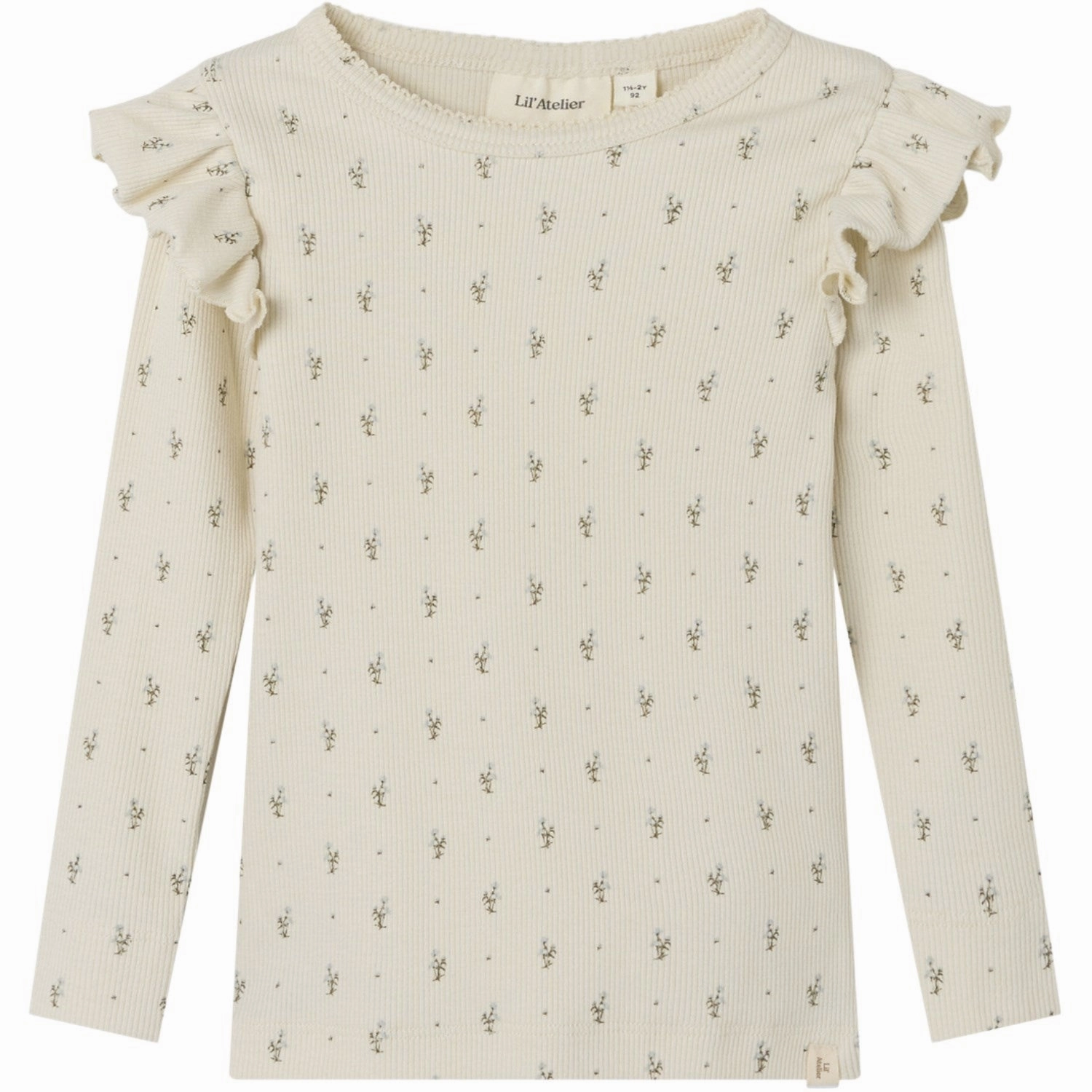 Lil'Atelier Turtledove Blue Flowers Gago Kuo Slim Blouse Round Collar