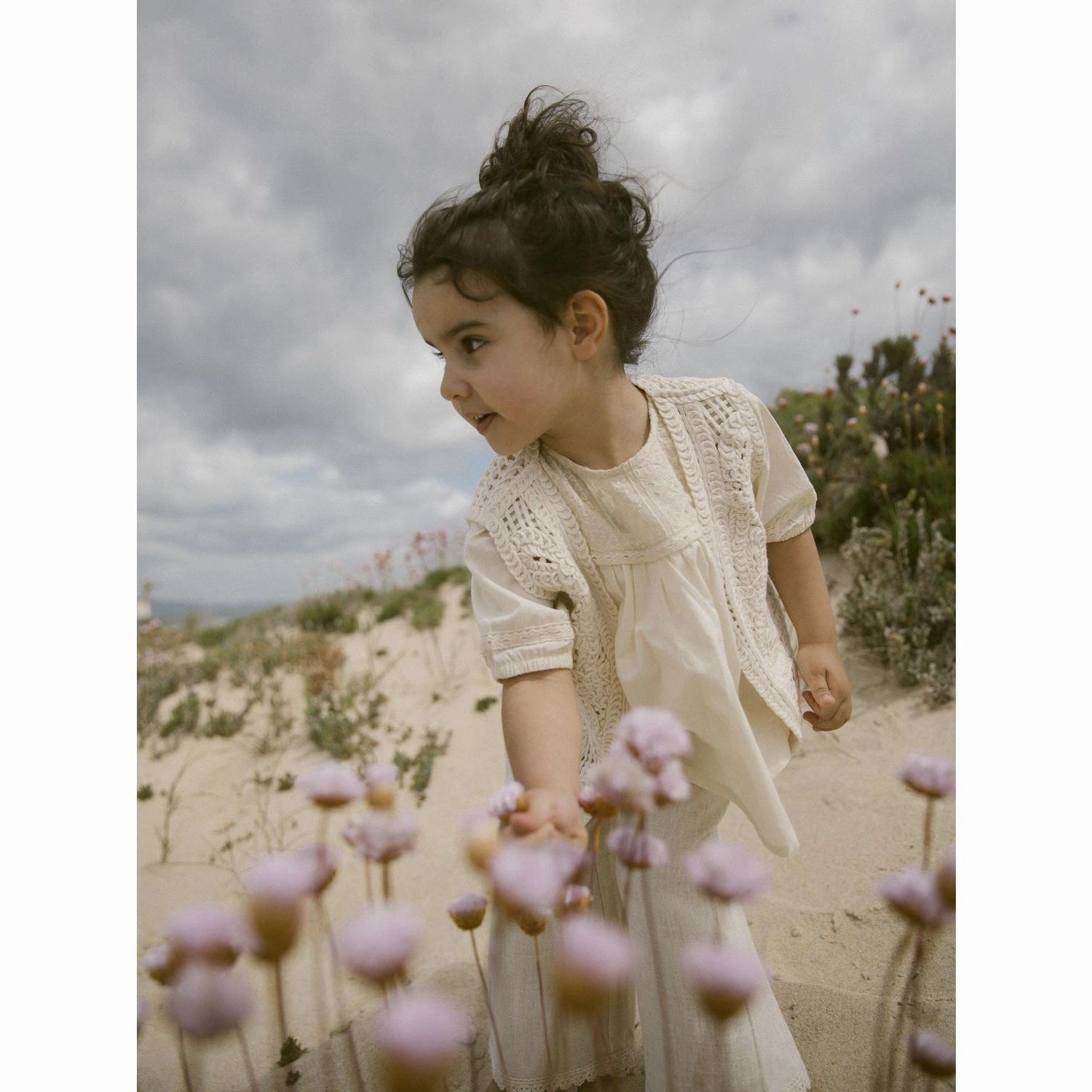 Lil'Atelier Turtledove Daisy Loose Shirt Anti Static Fabric Special Occasion