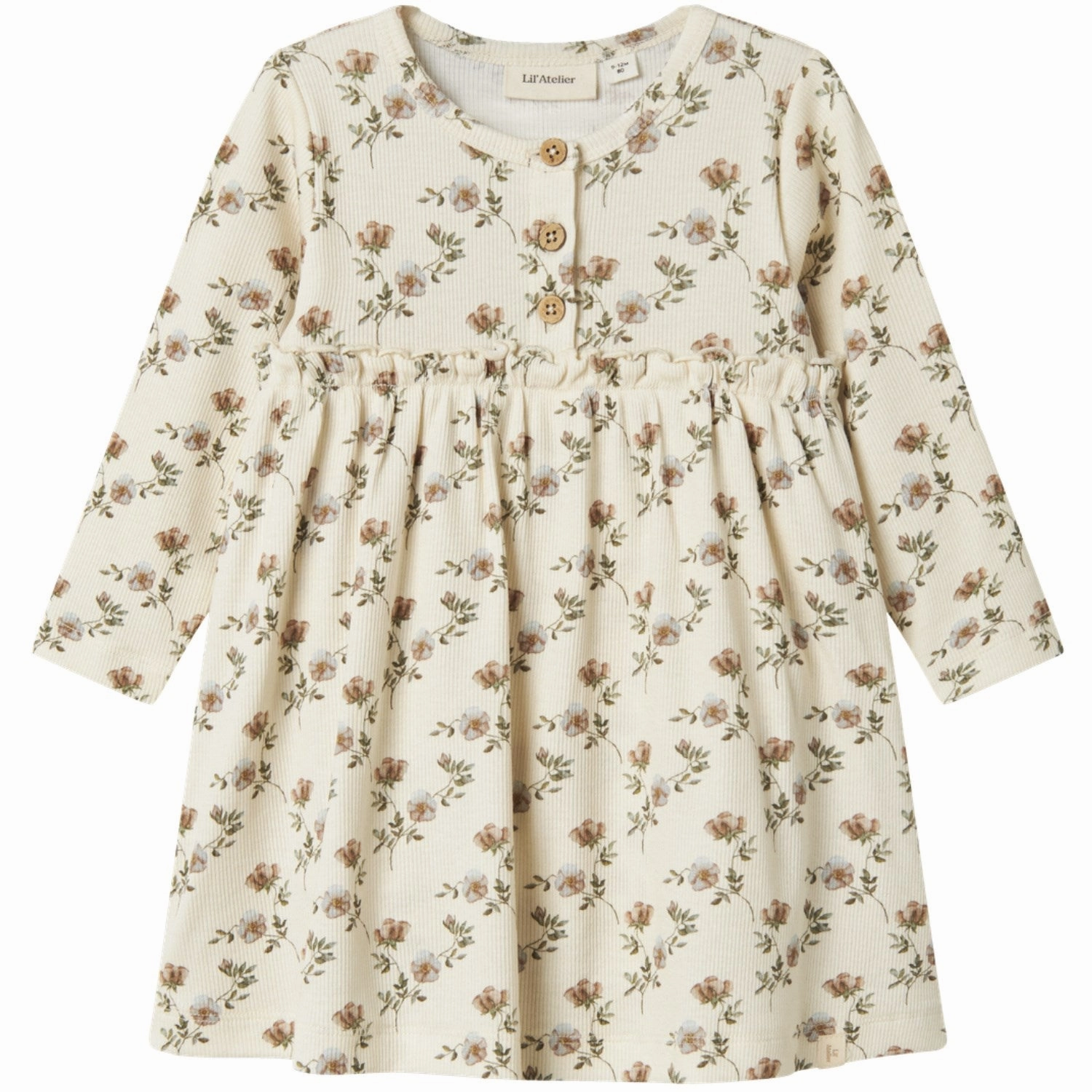 Straight-Cut Lil'Atelier Turtledove Flowers Gavo Ens Body Dress