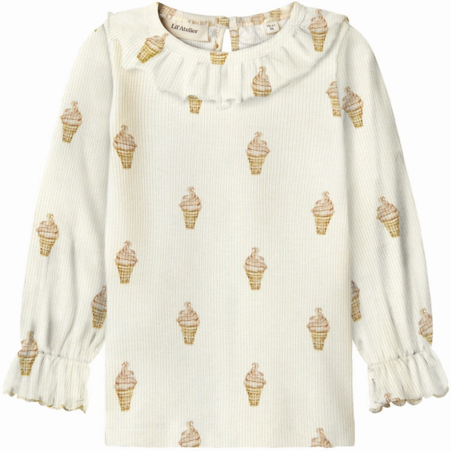 Vibrant Colors Snug feel Lil'Atelier Turtledove Ice Cream Gavo Eug Slim Blouse