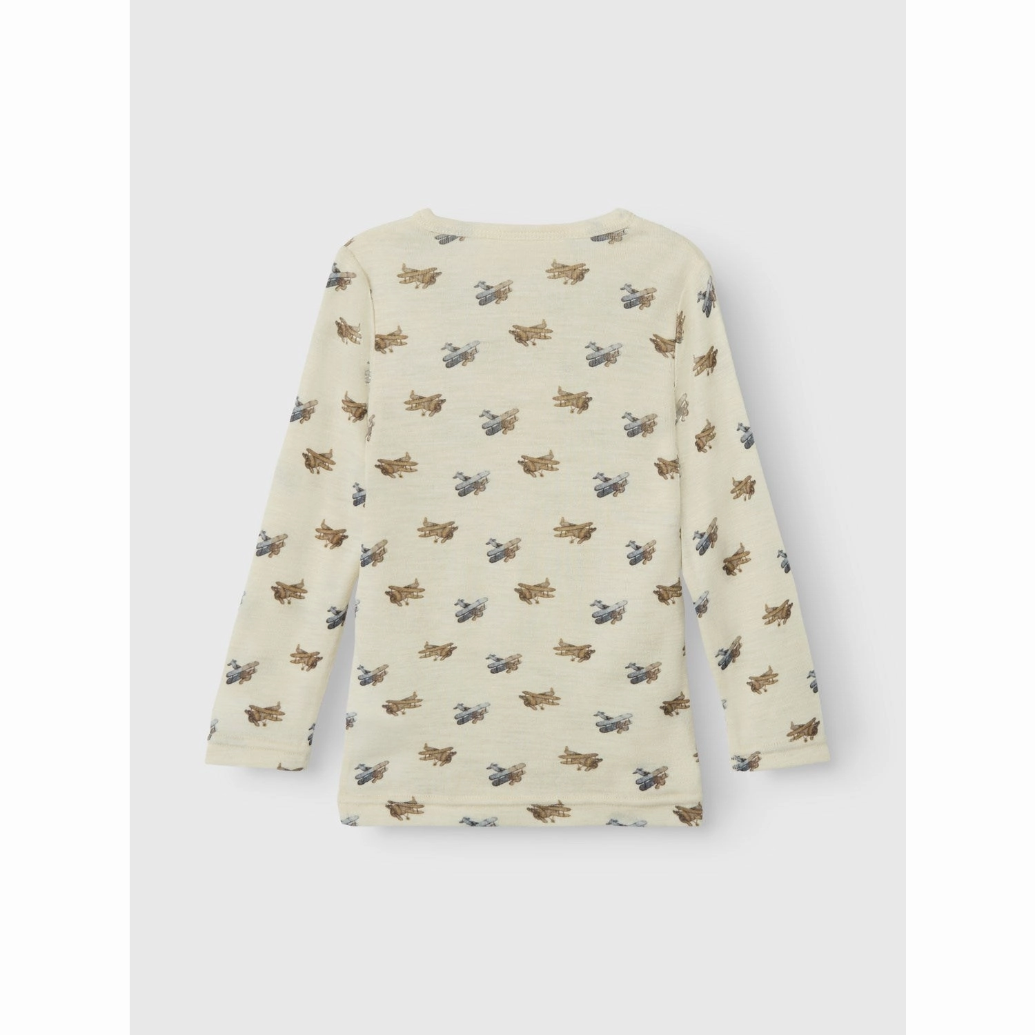 Lil'Atelier Turtledove Melange Nmmnalu Wo/Mo Ls Slim Top Lil Hypoallergenic Lining