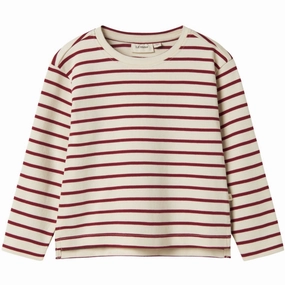 Flex Fit Collar Dressy look Lil'Atelier Turtledove Red Dahlia Nmflimia Ls Loose Top Lil