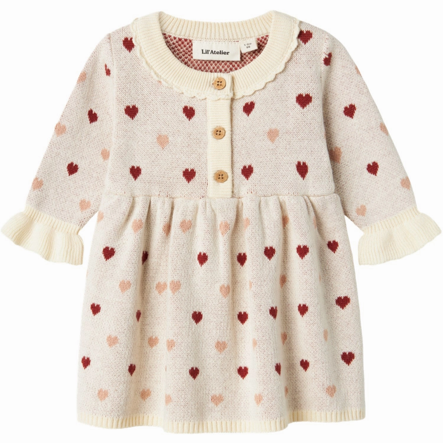 Lil'Atelier Turtledove Saran Knit Dress Heart Chic Fit Color Glow