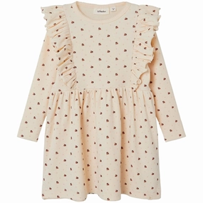 Lil'Atelier Whitecap Gray/Baked Clay Gago Dress Art-Gallery Natural Layers