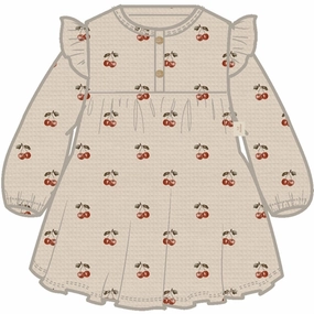 Lil'Atelier Whitecap Gray Cherries Ronja Sweat Dress Shine Dressy Chic Everyday Wear