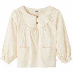 Minimalist fashion Anti Pilling Surface Lil'Atelier Whitecap Gray Kaia Loose Shirt