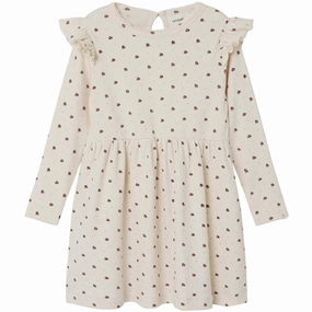 Lil'Atelier Whitecap Gray Ladybug Gago Dress Soft Stretch