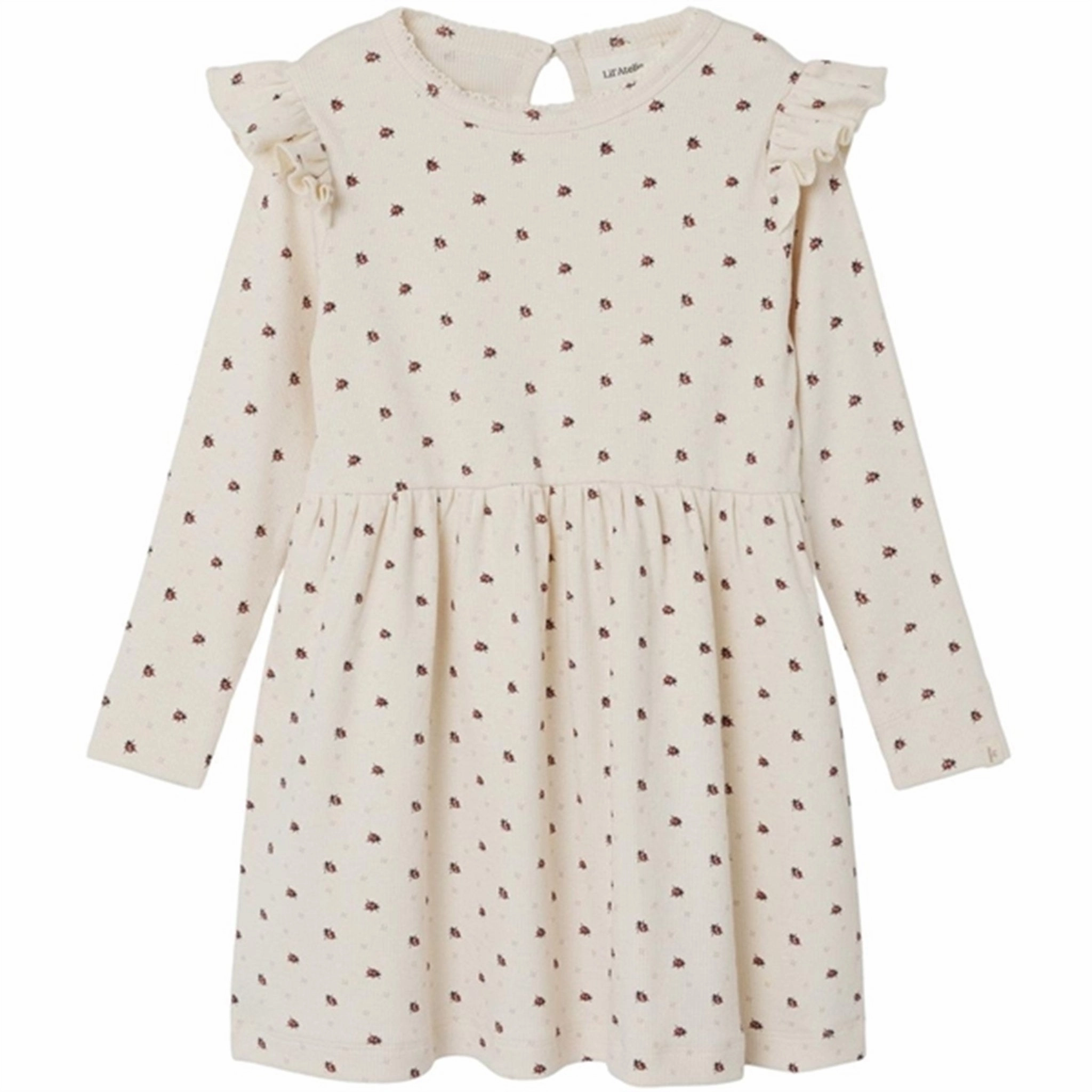 Lil'Atelier Whitecap Gray Ladybug Gago Dress Soft Stretch