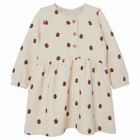 Gentle Look Bright bold dress Lil'Atelier Whitecap Gray Ladybugs Ronja Sweat Dress