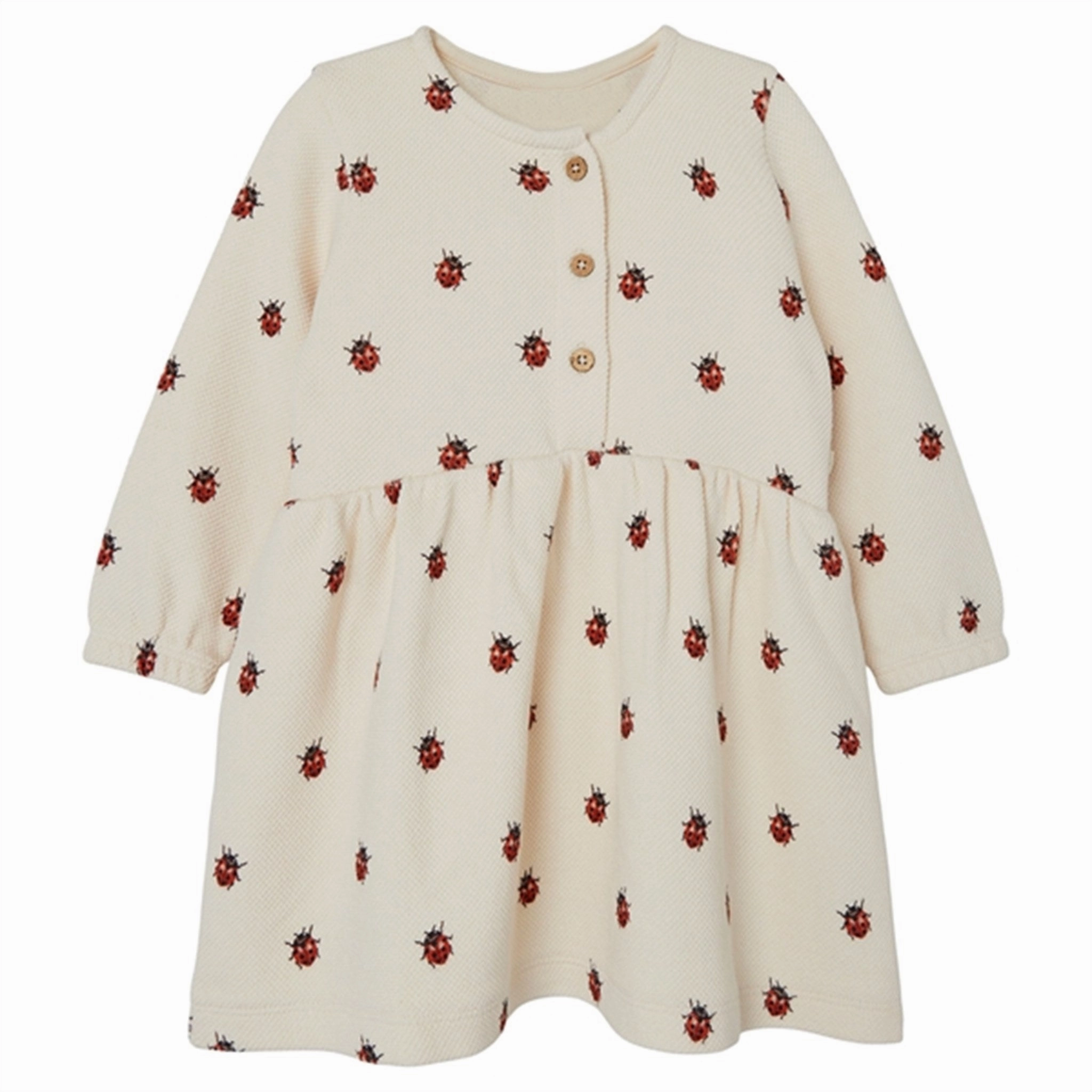 Gentle Look Bright bold dress Lil'Atelier Whitecap Gray Ladybugs Ronja Sweat Dress