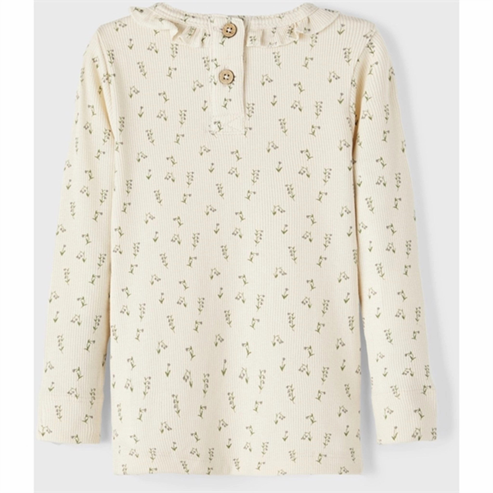 Lil'Atelier Whitecap Gray/Wet Weather Gago Slim Blouse Embellished Neckline