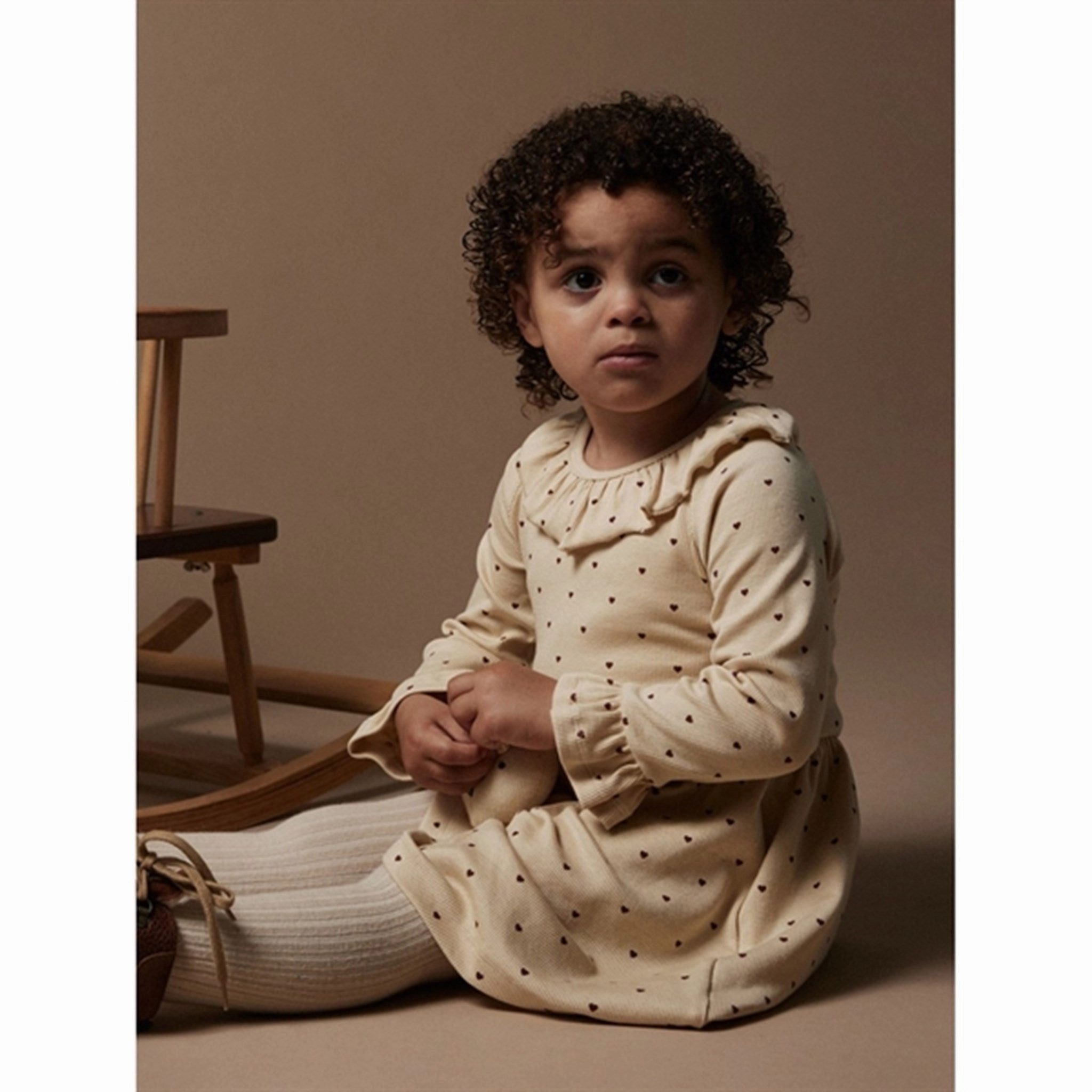 Versatile Fit Pleat Breeze Lil'Atelier Wood Ash Heart Gago Kem Dress AOP