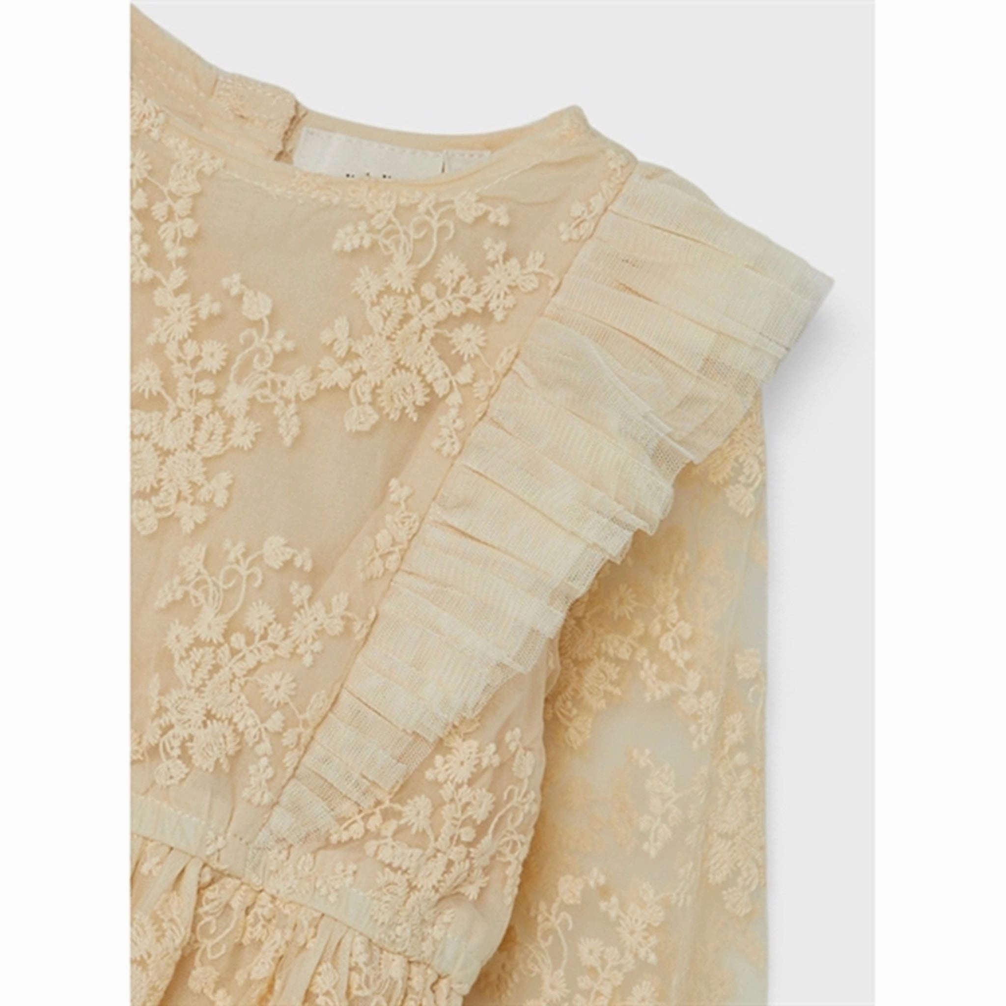 Lil'Atelier Wood Ash Ronja Rie Tulle Dress Light Volume