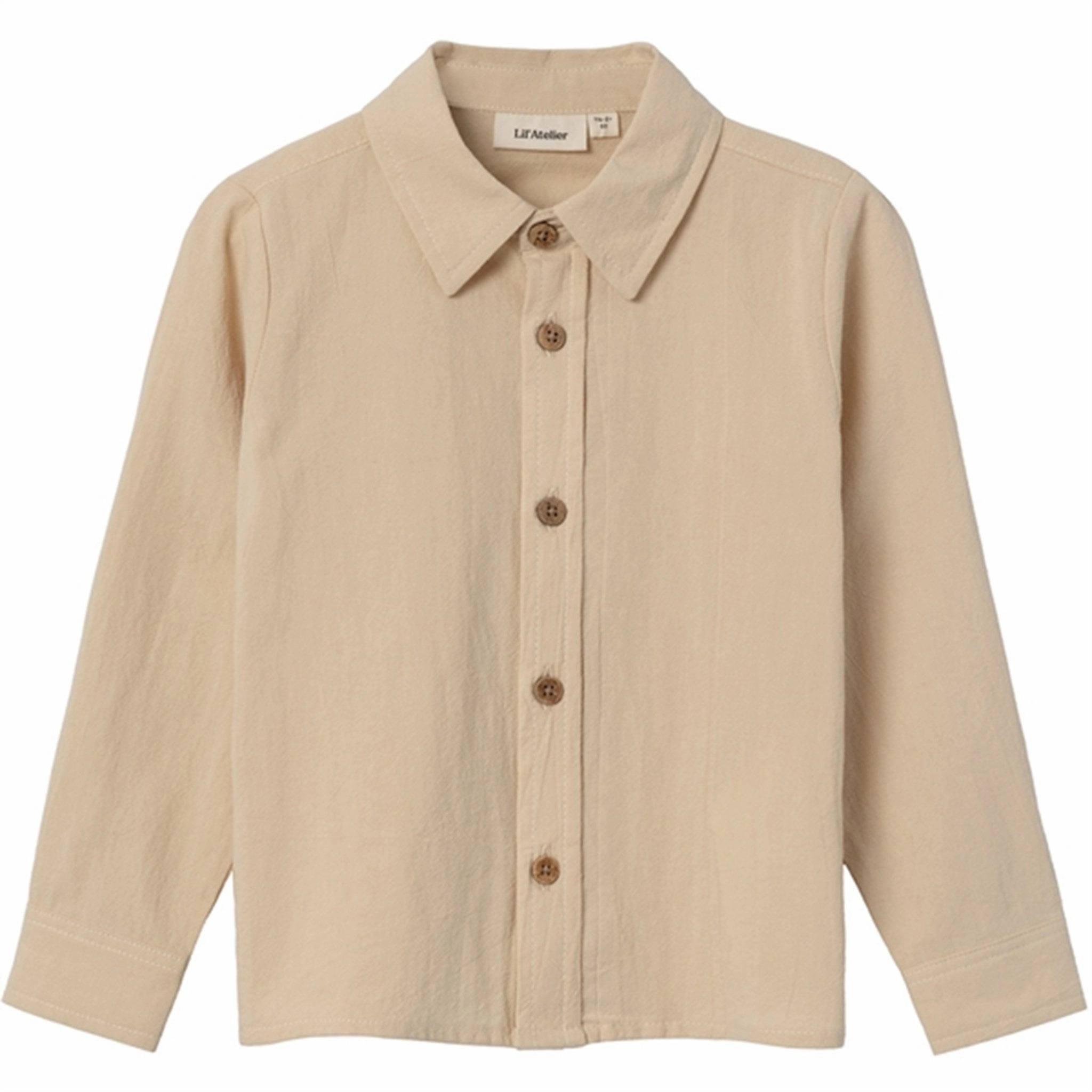 Lil'Atelier Wood Ash Ruba Shirt Polished Look Sustainable Weave