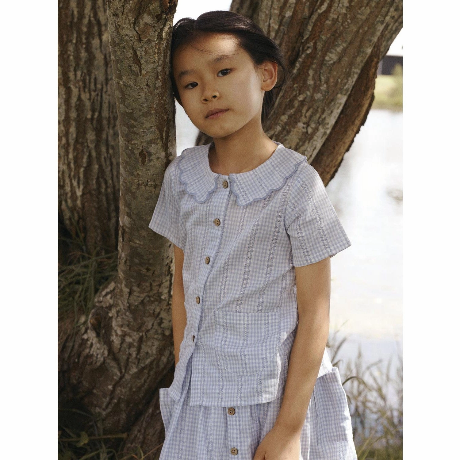 Sleek Silhouette Lil'Atelier Zen Blue Nmfhazelle Ss Loose Shirt Lil