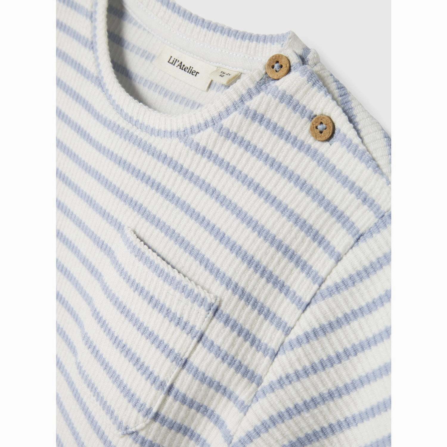 Lil'Atelier Zen Blue Nmmtadeo Ss Loose Top Lil Collared