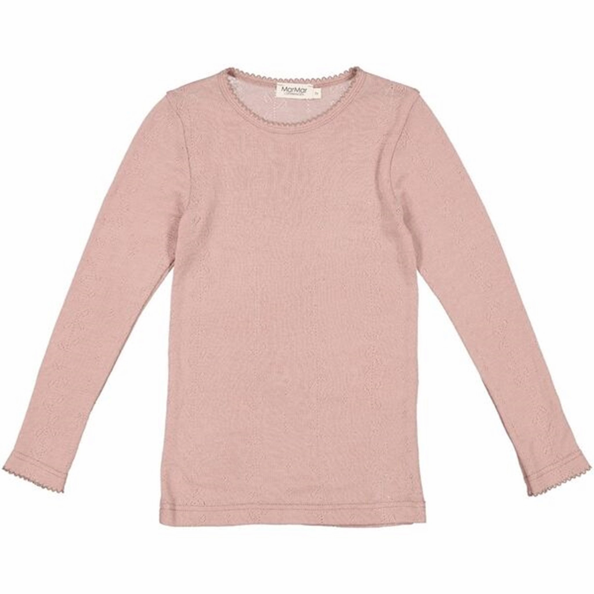 Multi Layer Stitching MarMar Wool Pointelle Burnt Rose Tamra T-shirt LS