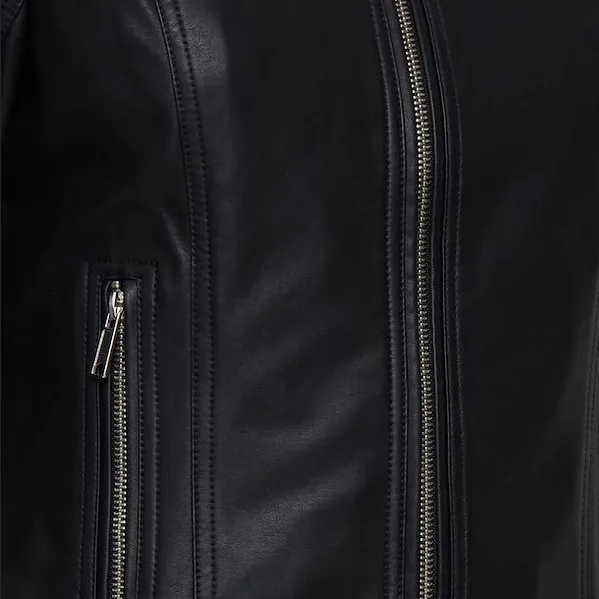 b.young giacca in ecopelle da donna Byacom 20809396 200451 nero LightweightFabric Striped