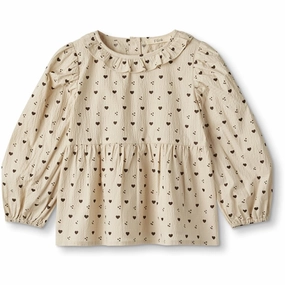 Edgy Fashion Non Iron Fabric Fliink Sandshell Aop Winter Ls Blouse