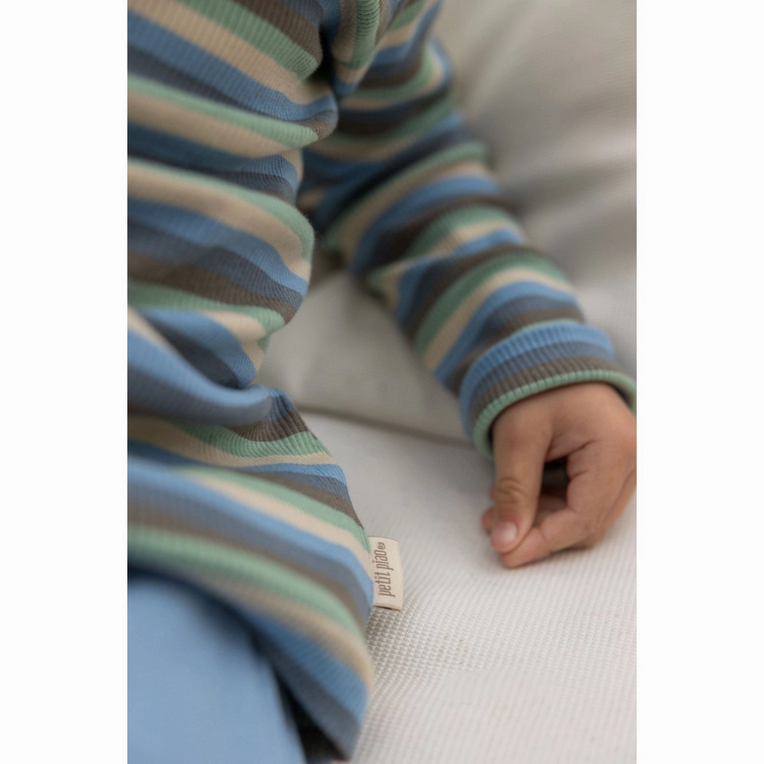 Weekend Style Petit Piao Allure Blue Multi Stripe Blouse Modal Multi Striped