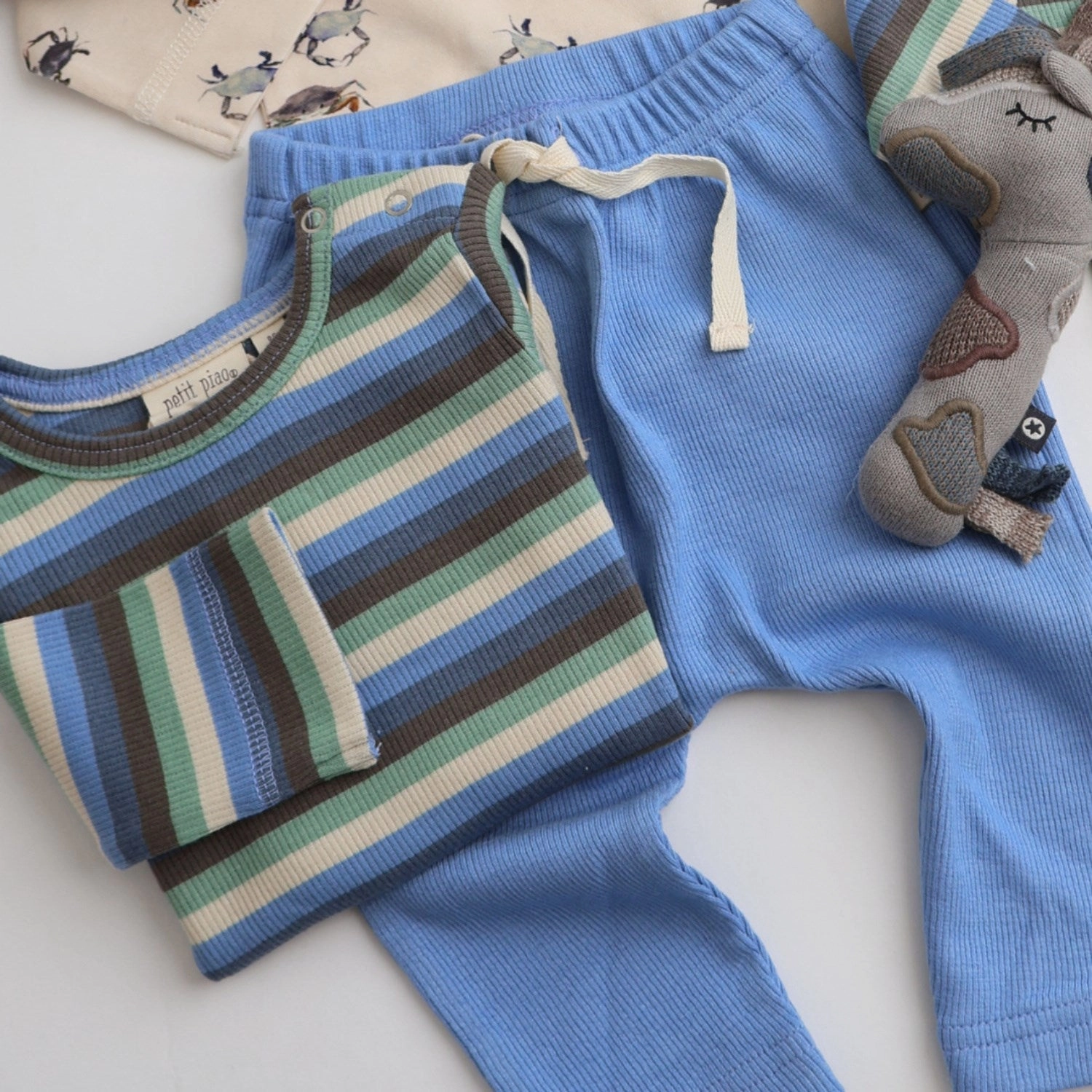 Petit Piao Allure Blue Multi Stripe Blouse Modal Multi Striped Easy Styling