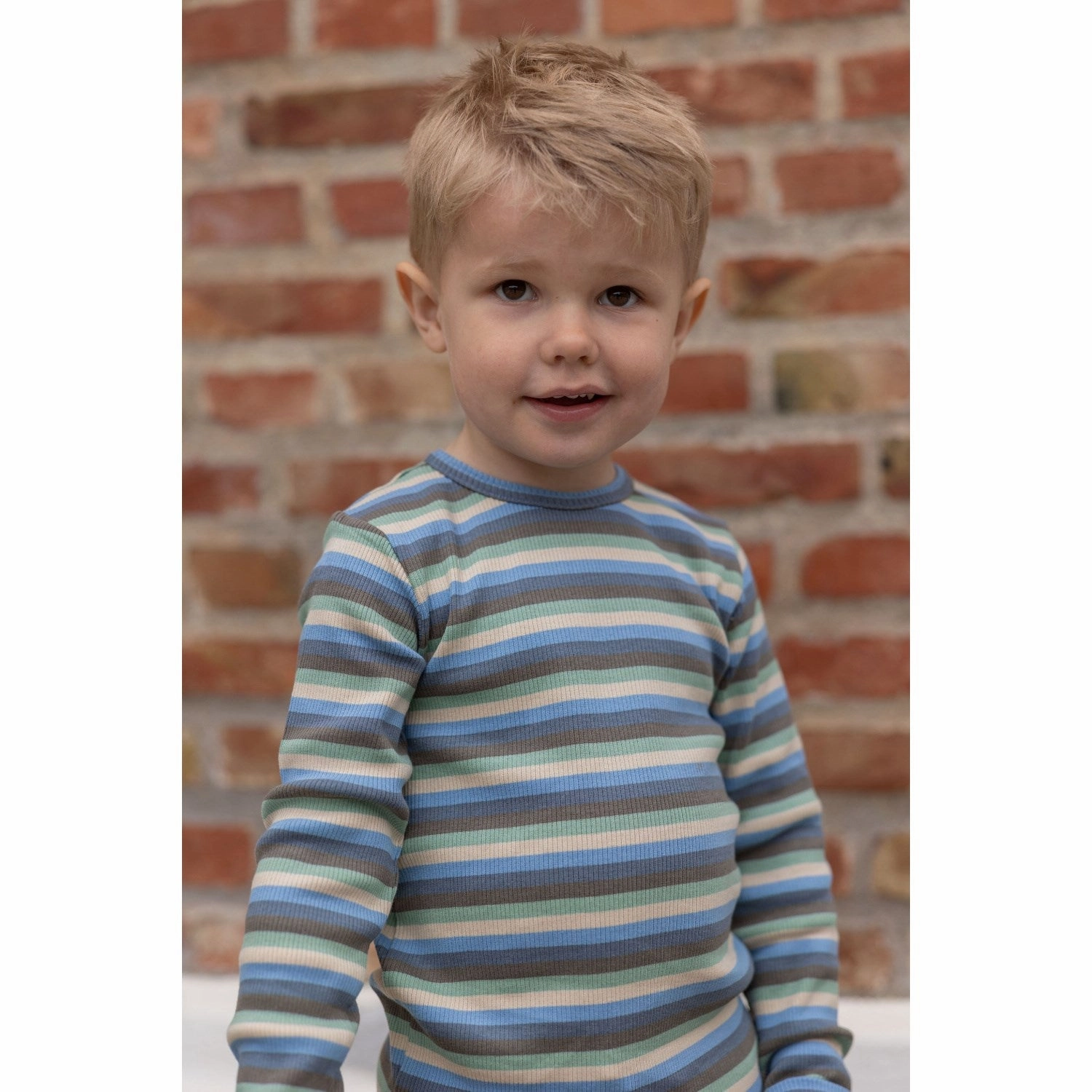 Petit Piao Allure Blue Multi Stripe Blouse Modal Multi Striped Trendy Apparel