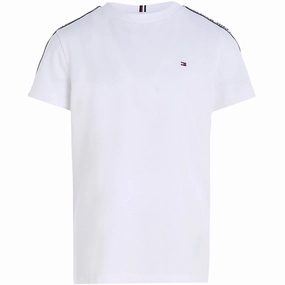 Tommy Hilfiger Tape T-Shirt White Casual Choice Wear High-Quality Cotton