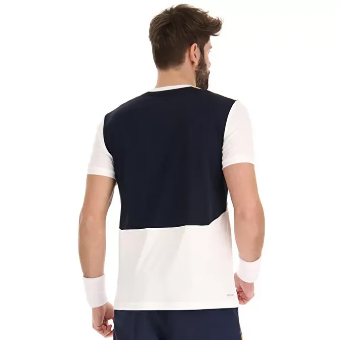 Lotto Top IV Tee 1 217340 1Q5 bright white-navy blue Yoga flexibility