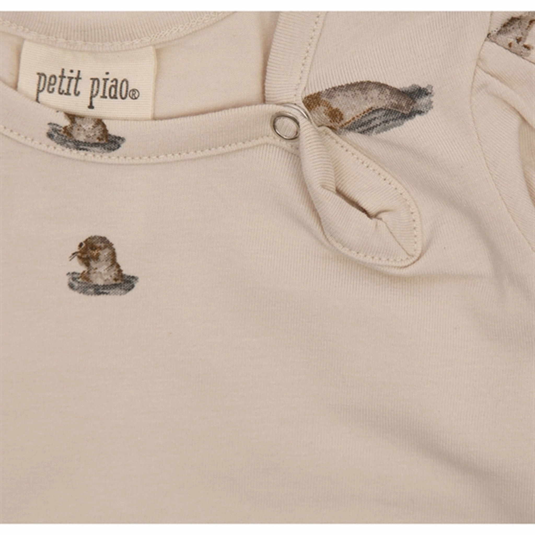 Petit Piao Seal Gather Printed Dress Soft Composition