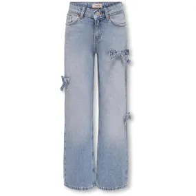 kids ONLY Light Blue Denim Hope Wide Bow Denim Jeans Weekend Warrior Creative Look Modern