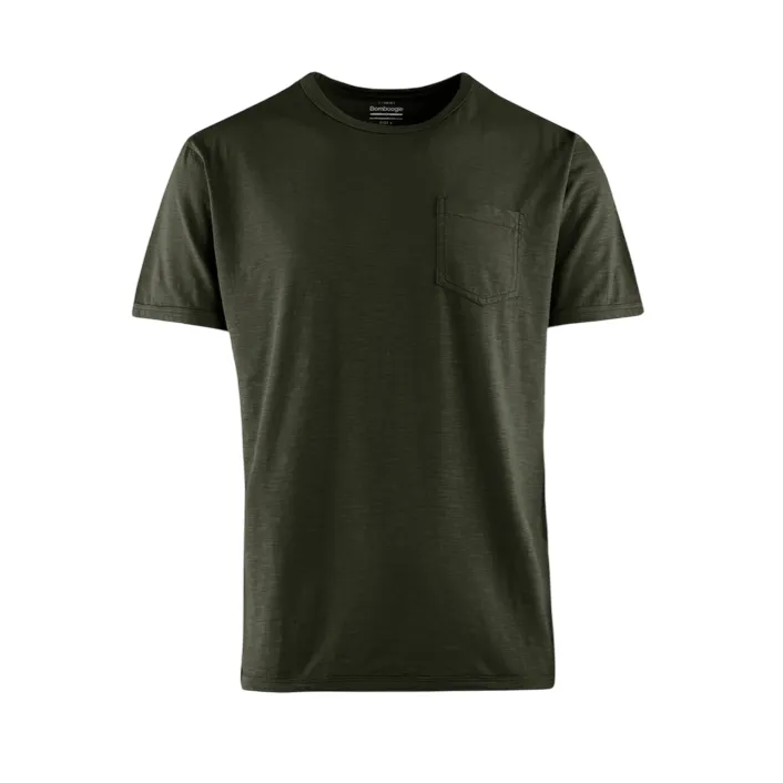 Bomboogie maglietta girocollo manica corta da uomo in cotone jersey fiammato TM7903TJSG5 verde palude Light Style Fashionable Layer