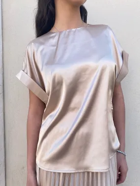 Griffai casacca manica corta da donna in raso DGP6687 champagne Urban Outfit