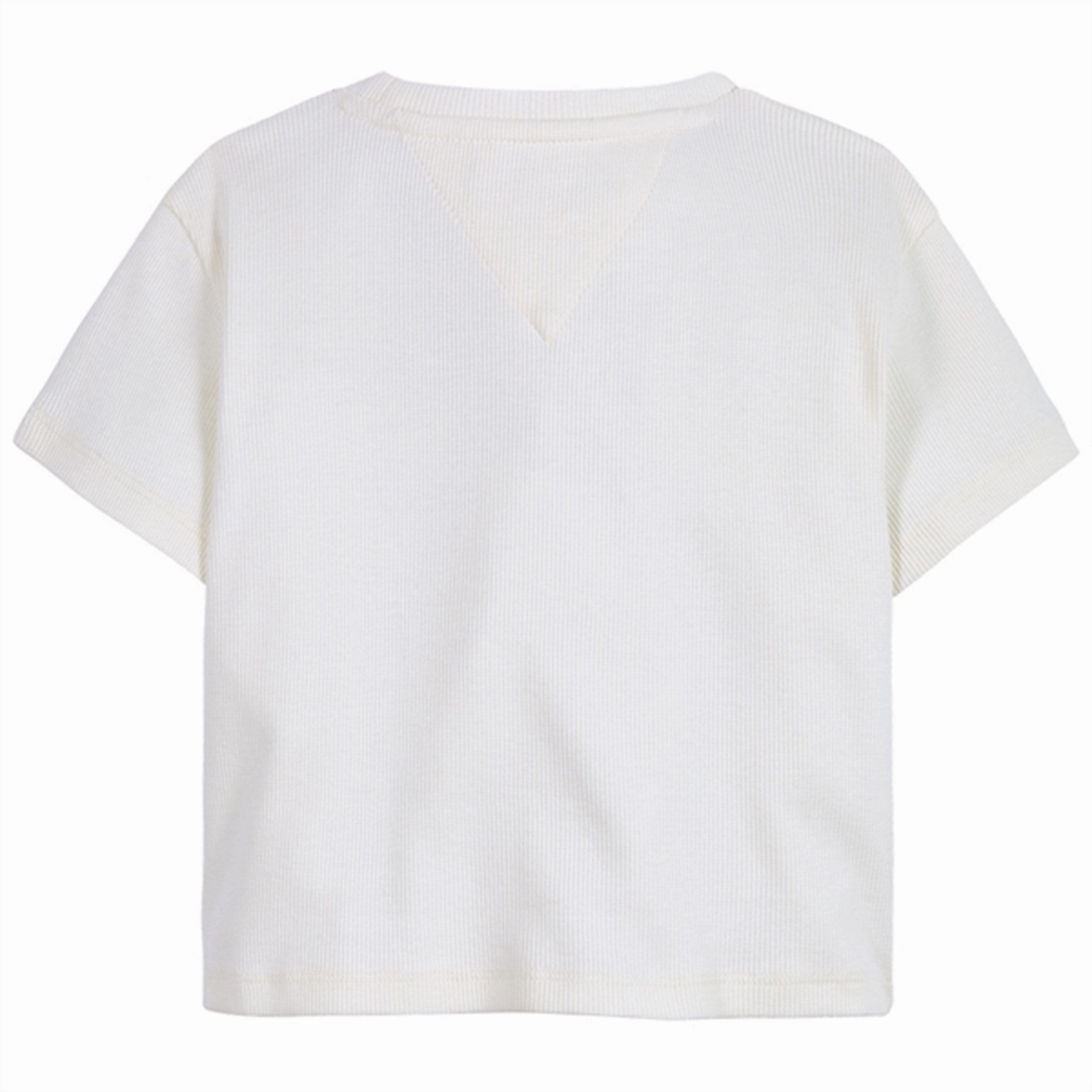 Minimalist Style High Density Knit Tommy Hilfiger Tommy Varsity Rib T-shirt White