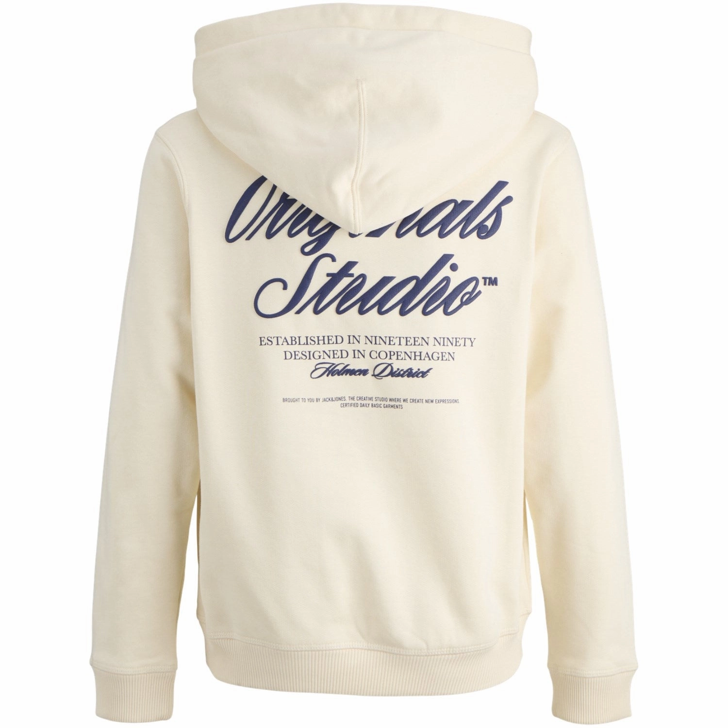 Fleece Lining Jack & Jones Junior Antique White Jornorrebro Typo Back Sweat Hood Sn Jnr