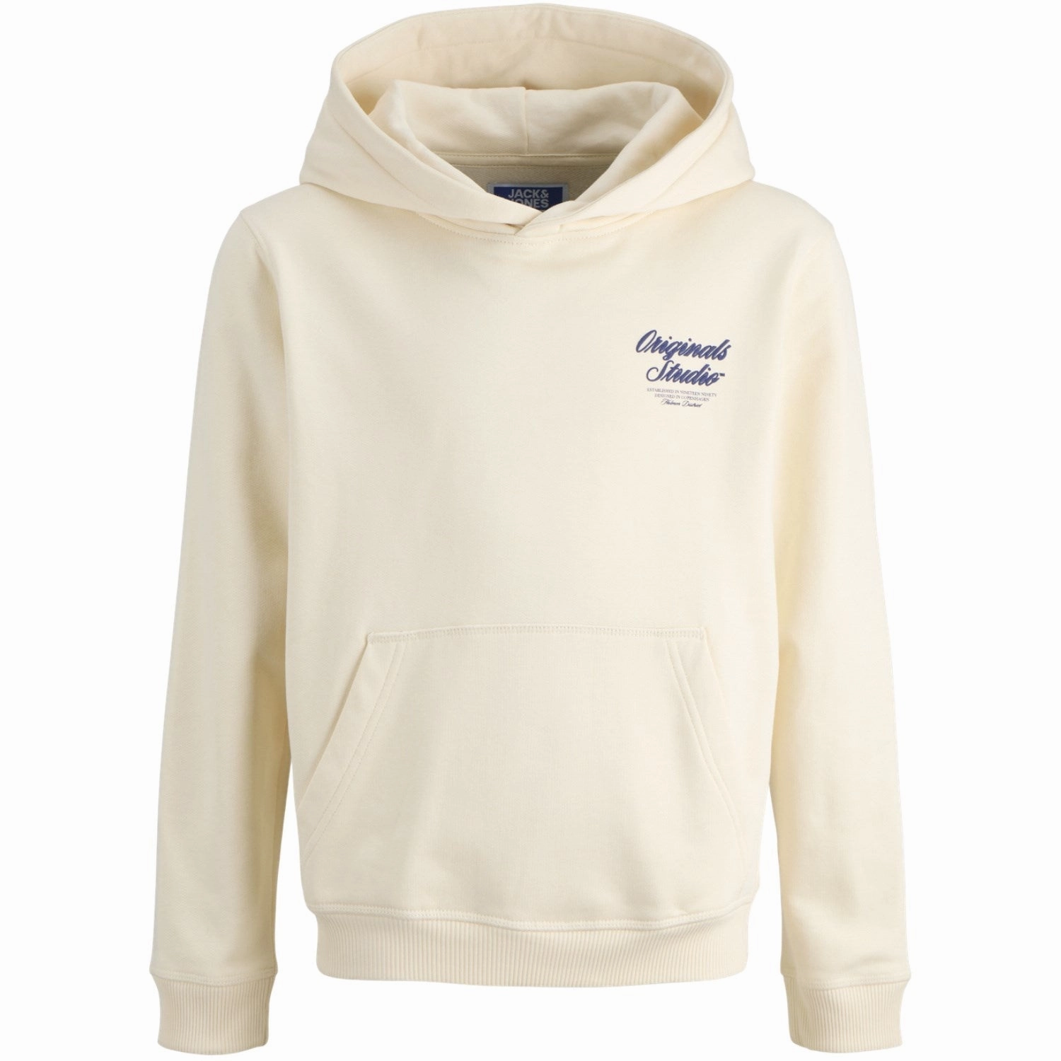 Jack & Jones Junior Antique White Jornorrebro Typo Back Sweat Hood Sn Jnr Dual Layered Fabric