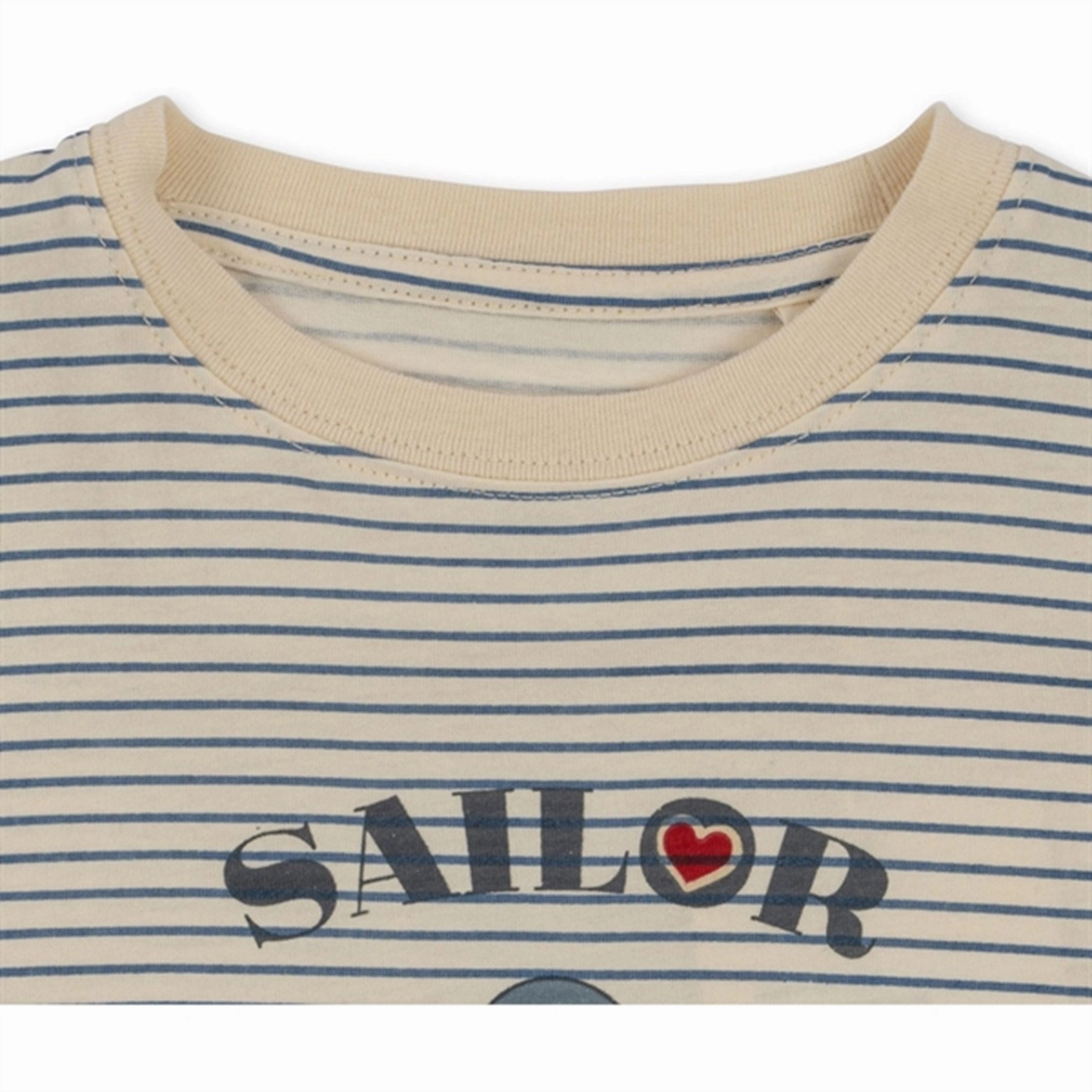 Layered Collar Chic Style Konges Sl?jd Stripe Bluie Famo T-shirt