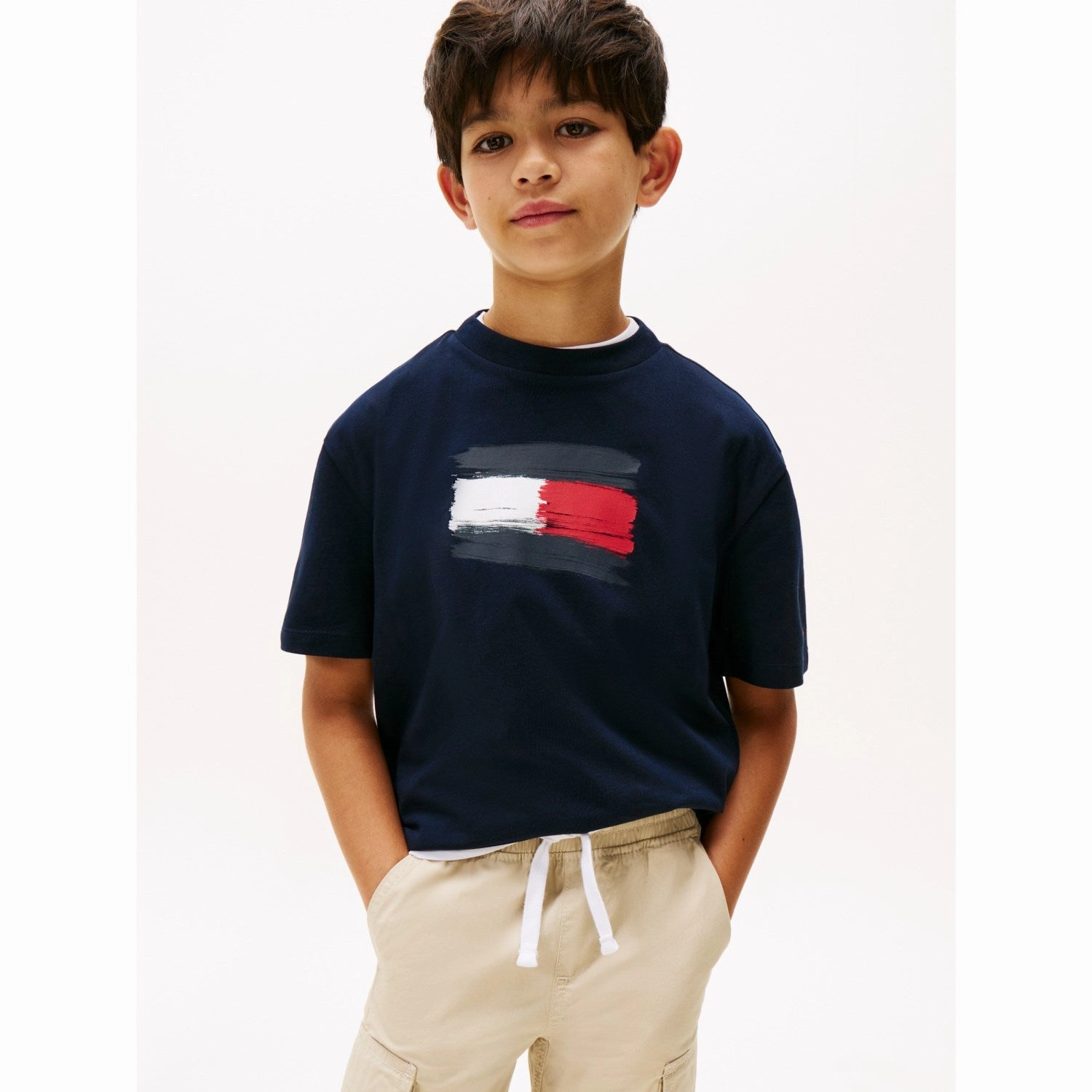 Tommy Hilfiger Dark Night Navy Flag Archive Tee Ss Relax Style Trend Fun Style