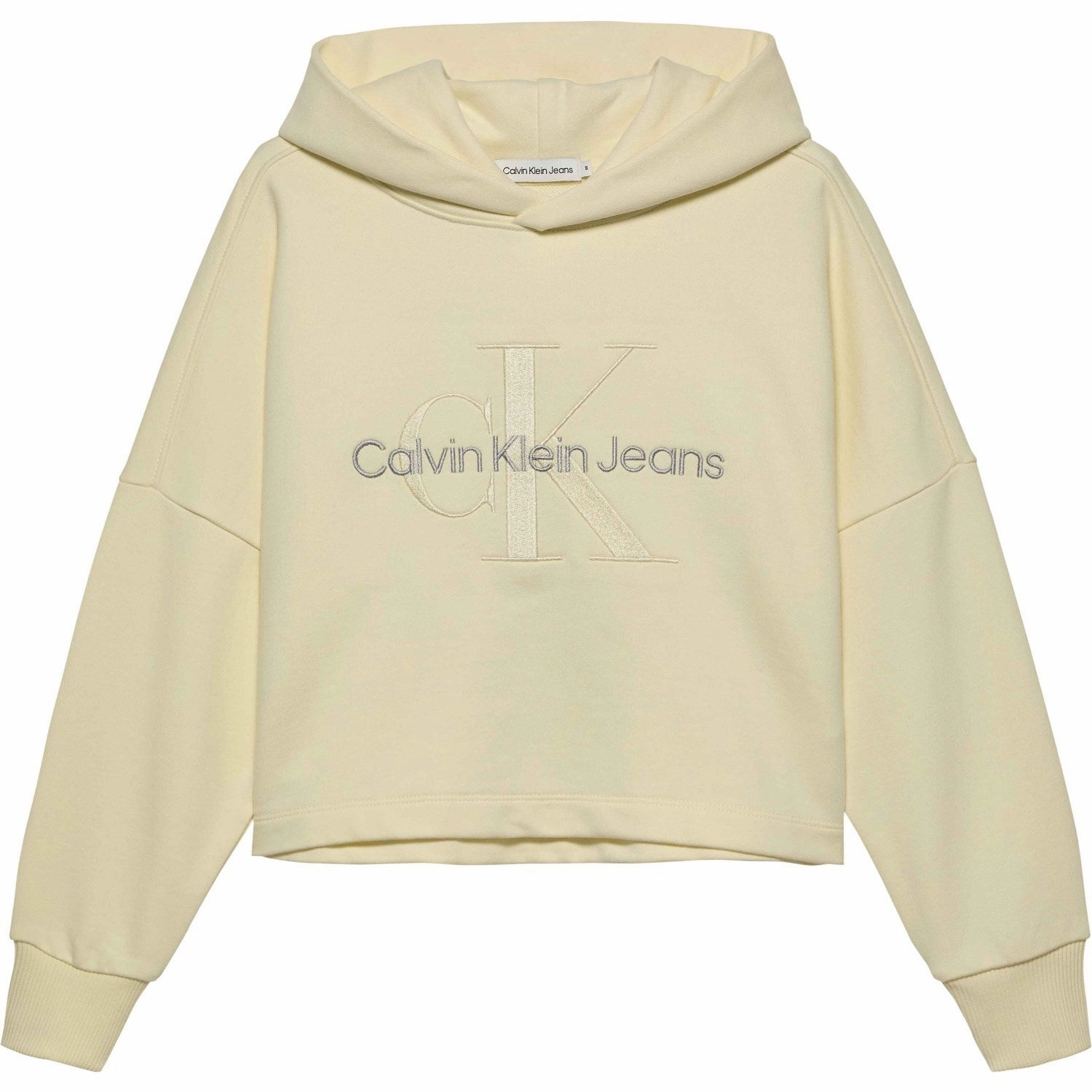 Calvin Klein Monogram Embroidery Hoodie Papyrus Tapir like train journey