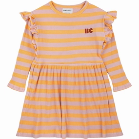 Light Appeal Bobo Choses Curry Horizontal Stripes Ruffles Dress