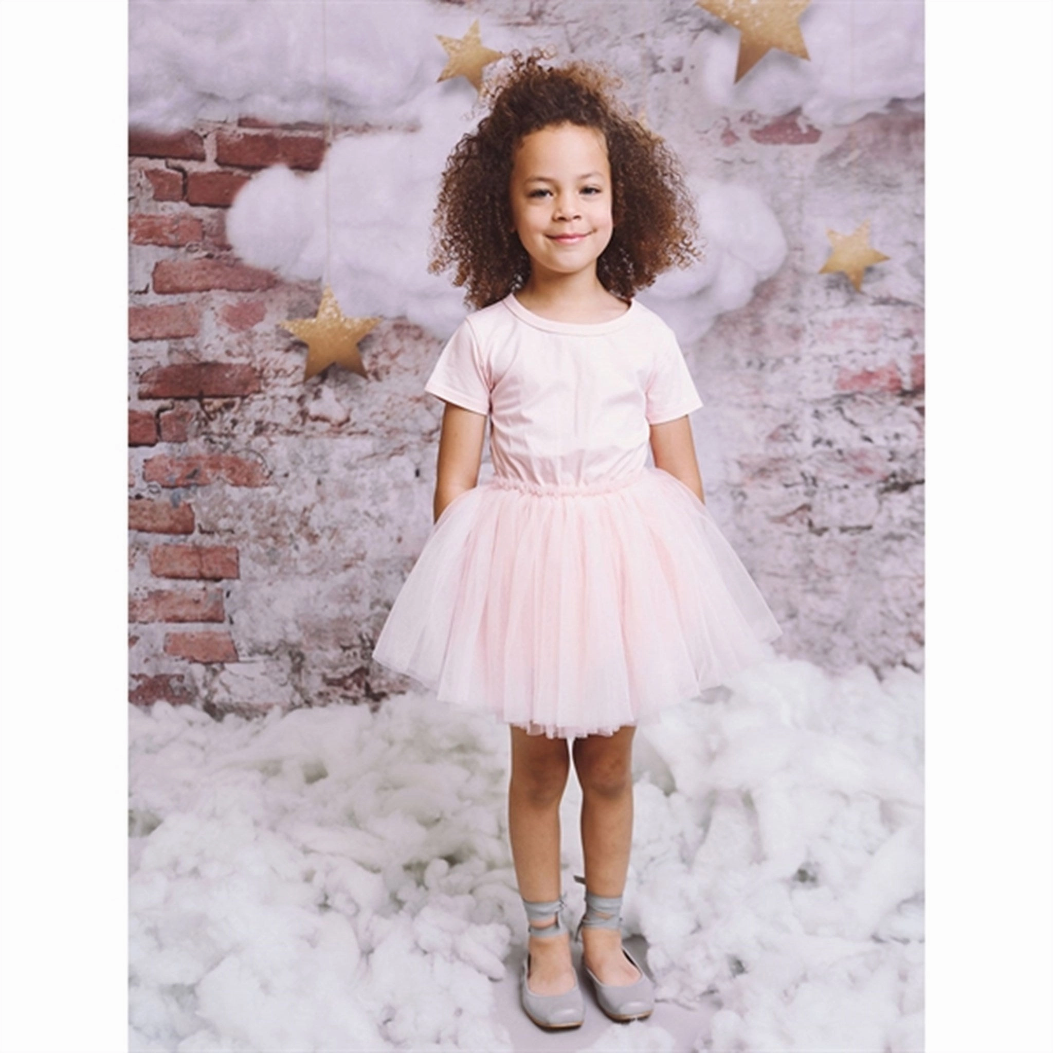 Fresh Texture Bow Soft Dolly by Le Petit Tom Tutully T-Shirt Tutu Dress Pink