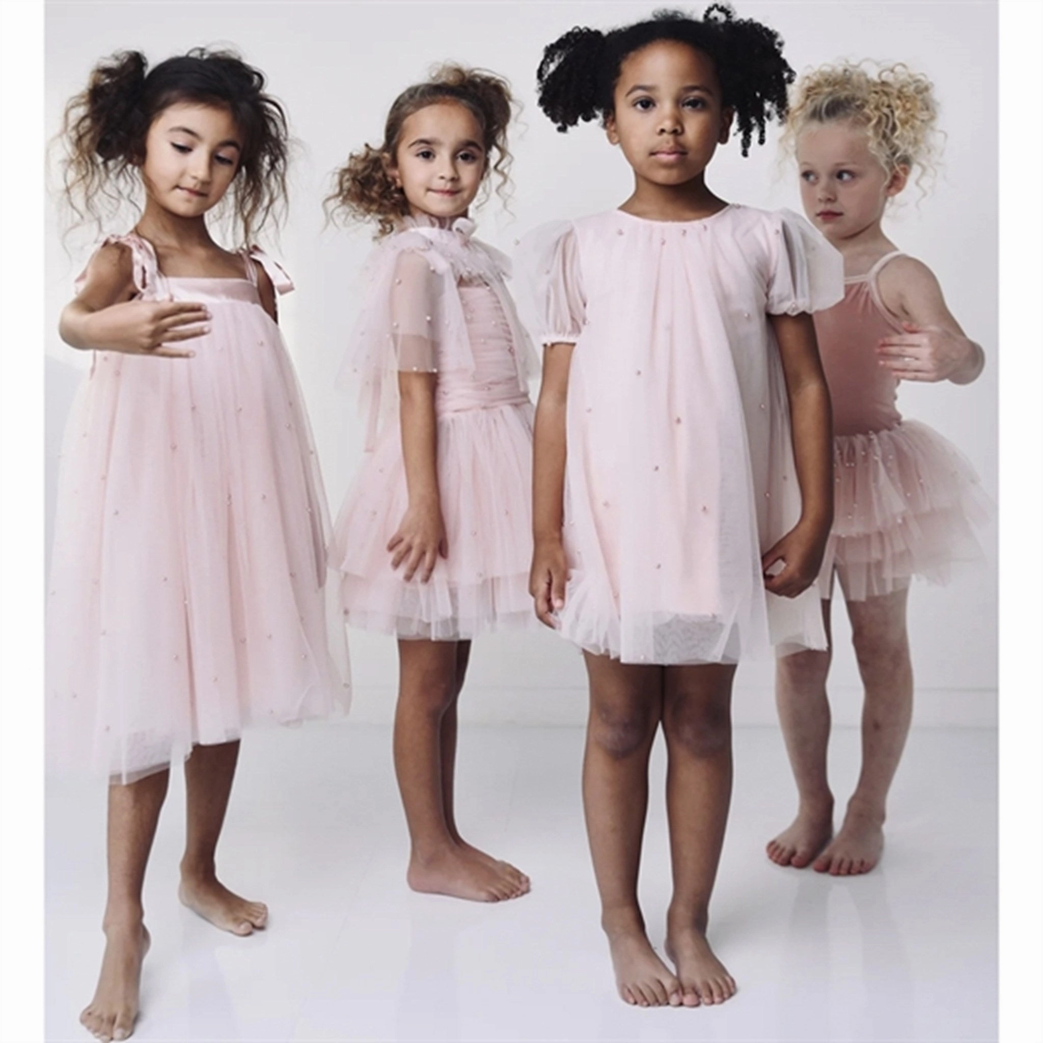 Dolly by Le Petit Tom Pearl Tulle Puff Aline Dress Pink Versatile Mood Bright Appeal