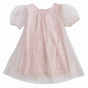 Dolly by Le Petit Tom Pearl Tulle Puff Aline Dress Pink Bless Glow