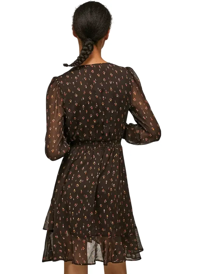 Love Blend Pepe Jeans Abito a maniche lunghe con stampa a fiori Leticia PL953136 885 bitter