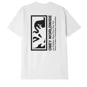 Obey maglietta manica corta Half Face Icon 165263357 bianco Wool combination Button Down