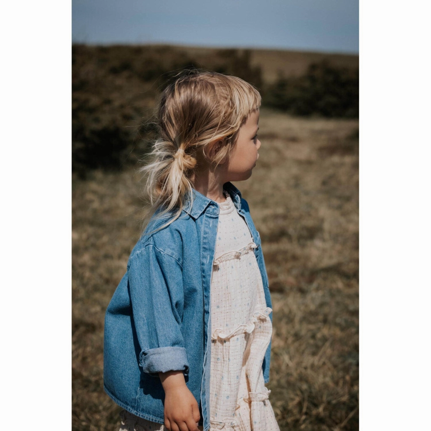 Fliink Light Denim Blue Don Ls Shirt Geometric Pattern Bold Print