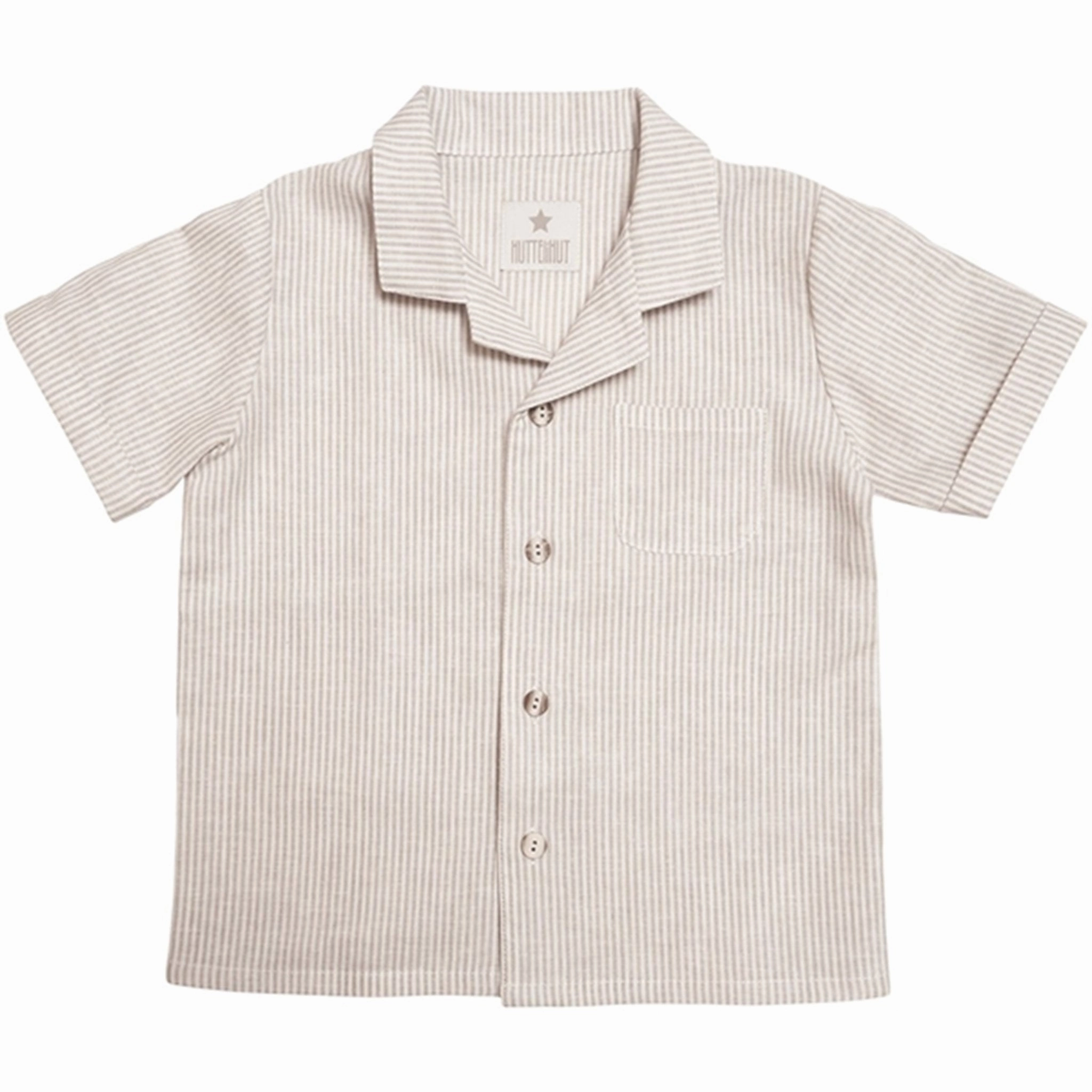 Huttelihut Summer Shirt Linen Big Stripes Camel Summer Camp