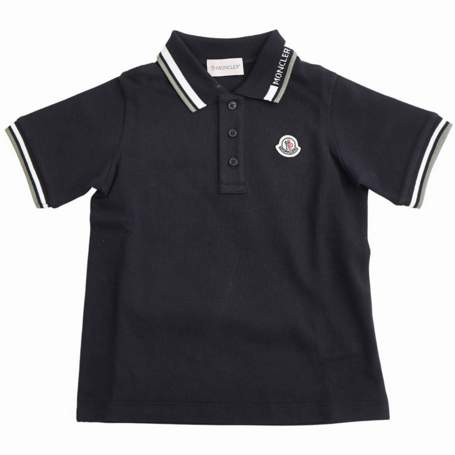 Moncler Black Ss Polo T-Shirt ShrinkageControl Process