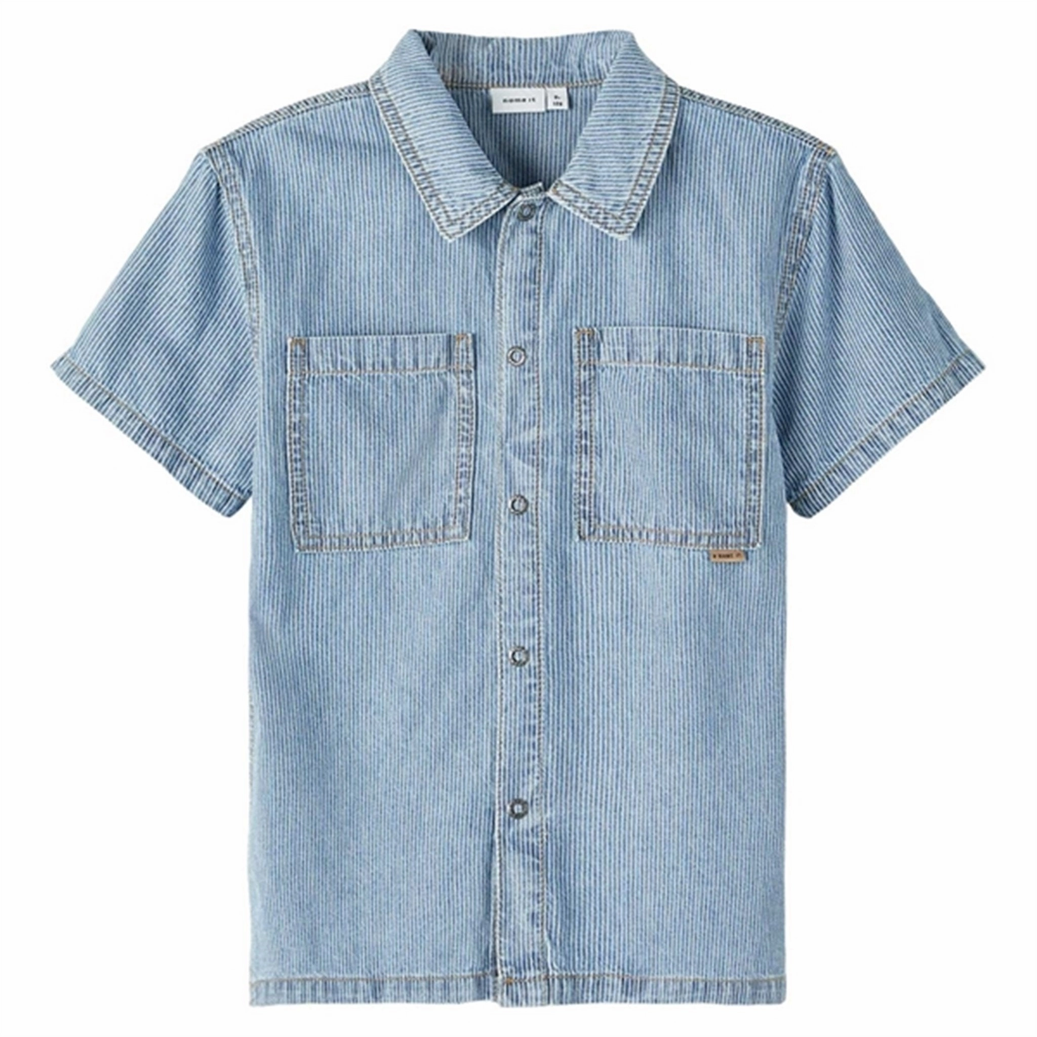 Name it Light Blue Denim Stripe Denim Shirt Smooth Stitch Pattern