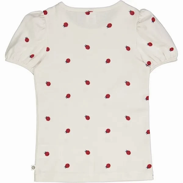 Fur combination Tear Resistant Knit M??sli Balsam Cream/Apple Red/Night Blue Ladybird Puff Top